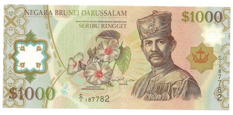 «віконна» захисна стрічка стрічка має зображення номіналу «1000» та малого державного герба україни. Brunei banknotes 1000 Brunei Dollars Ringgit Polymer Bank ...