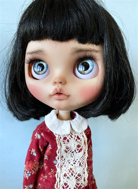 Sold Out Blythe Custom Doll Black Hair Ooak Blythe Doll Etsy Australia