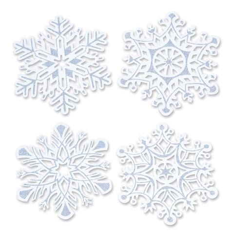 Glittered Snowflake Cutouts Christmas Party Supplies Christmas Party
