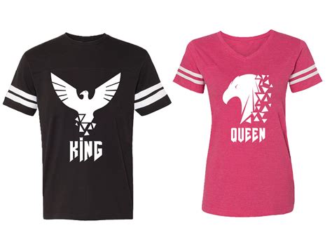 king queen eagle white matching couple cotton jerseys men black women pink men xxl women
