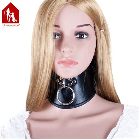 Davidsource Posture Neck Collar With Pull Ring Adjustable Lockable Belt Slave Fetish Bondage