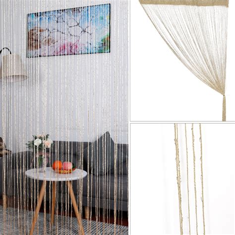 Piccocasa Home Decor Threads Glitter String Curtains 100 X 200cm One