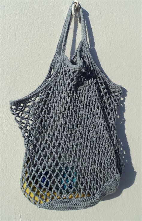 2 puntos vareta cruzados sobre 1 punto vareta a crochet o ganchillo; Re-Enganchada: Bolso para re-usar - Re-usable bag