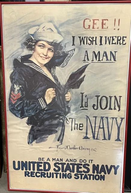 World War I Howard Chandler Christy Us Navy 1917 Recruiting Poster