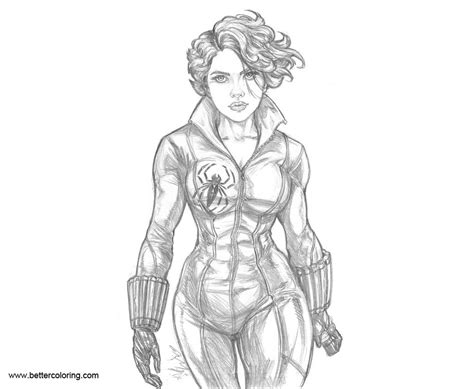 Marvel Black Widow Coloring Pages by CdubbArt - Free Printable Coloring Pages