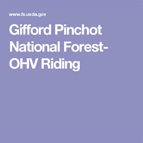 Ford Pinchot National Forest Ohv Riding Ford Pinchot National