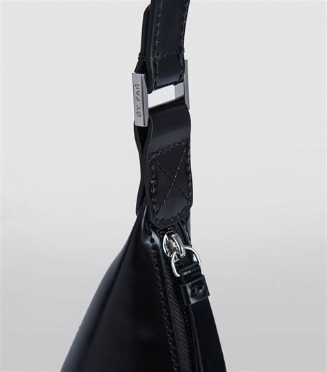 BY FAR Black Patent Leather Amber Shoulder Bag Harrods UK