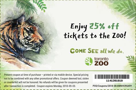 Toronto Zoo Canada Anniversary Offer Save 25 Off Tickets Canadian