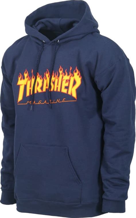 Thrasher Flame Hoodie Navy Tactics