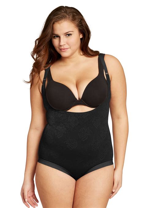 Wear Your Own Bra Lace Body Briefer By Secret Solutions Curvewear Women S Plus Size Clothing