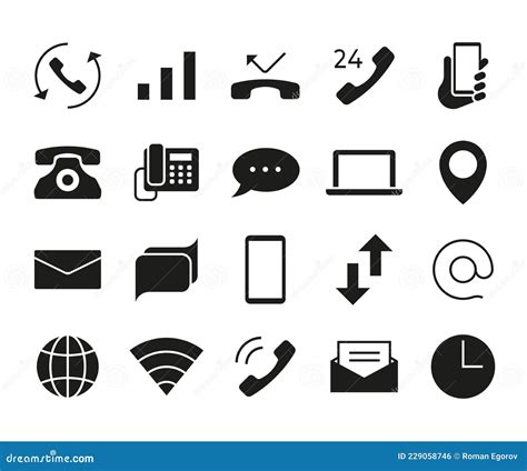 Communication Icons Smartphone Call Mailing Or Texting Symbols