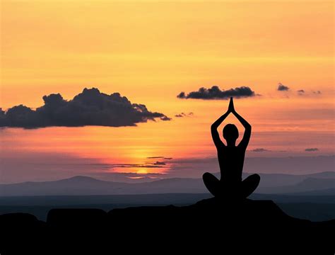 Hd Wallpaper Silhouette Of Person Taking Yoga Pose Meditation Zen