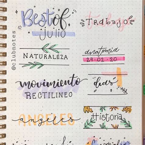 Letras Para Titulos De Cuadernos Titulos Bonitos Para Tus Apuntes ♥♥