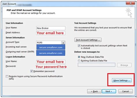 How Do I Set Up My Email Account In Outlook 2016 Setup Pop Settings