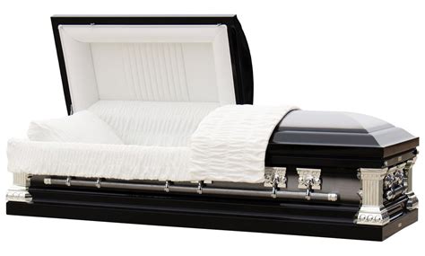 Knight Black Casket With White Velvet Interior Metal Casket Ever Loved