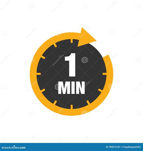 One Minute Icon Isolated On White Background Stock Vector