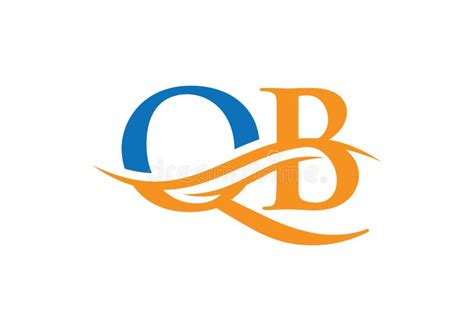 Qb Logo Design Vector Swoosh Letter Qb Logo Design Stock Vector