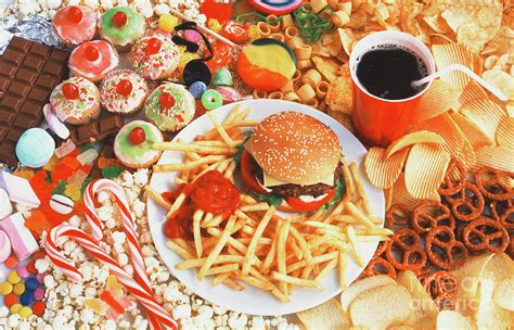 assortment of unhealthy foods photograph by maximilian stock ltd science photo library pixels