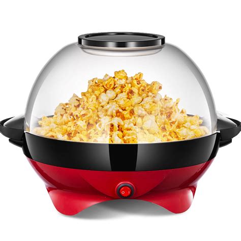 Popcorn Machine 6 Qts Popcorn Popper Maker With Stirring Rod