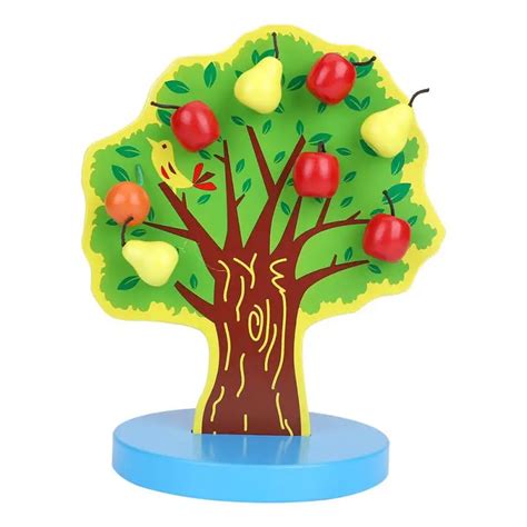 Kids Wooden Fruit Apple Tree Magnetic Diy Puzzle Toys Educational