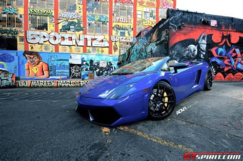 Blue Lamborghini Gallardo Lp560 4 Spyder With Black Adv1 Wheels Gtspirit