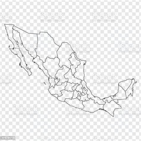 Ilustración De Mapa En Blanco De México Mapa De Mexico Con Las