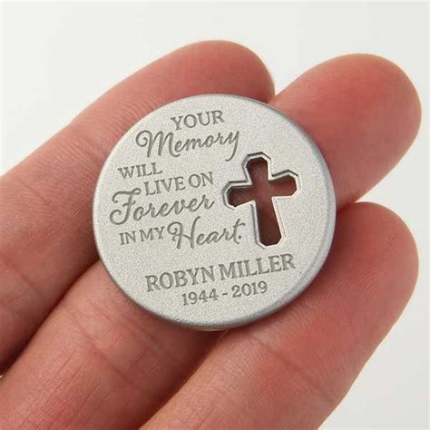 Personalized Cross Pocket Token Memorial T Personalized Memorial