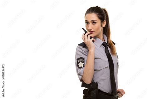 Woman Security Guard Stock Foto Adobe Stock
