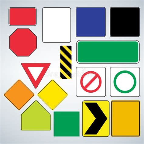 Set Of Road Signs Templates Make Your Own Road Sign Stock Illustration