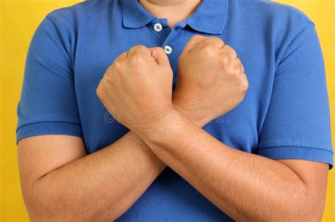 Hands Of A Man Makes Sign Language Expression And Gesture Perception