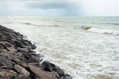 Wave Breaker Man Made Rock Barrier Atlantic Ocean Recife Brazil