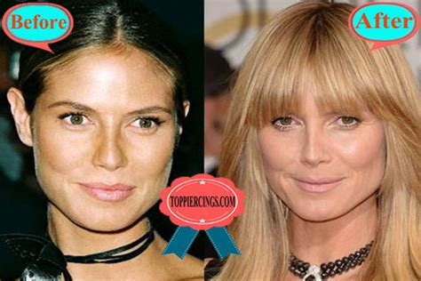 Heidi Klum Nose Job Before And After Top Piercings