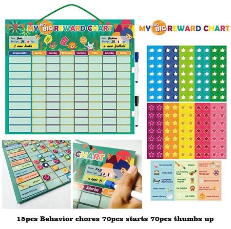 Magnetic Reward Star Chart For Children With Hanging Rope Encourage