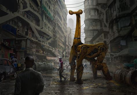 Artwork Cyberpunk Giraffes Concept Art Robotic Robotics