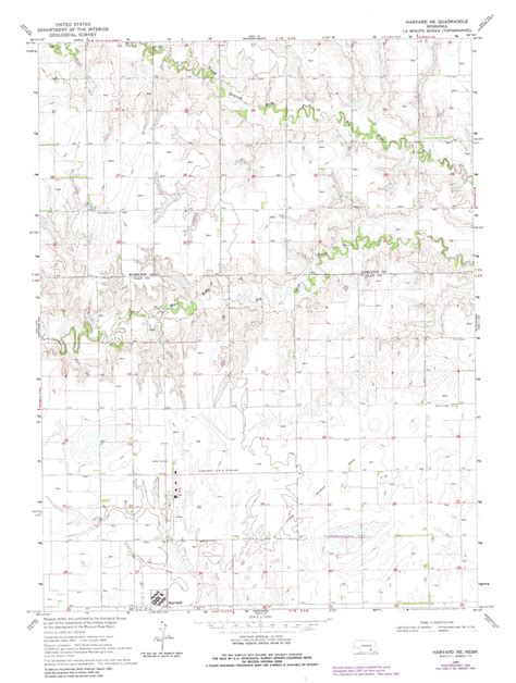 Harvard Ne Topographic Map 124000 Scale Nebraska