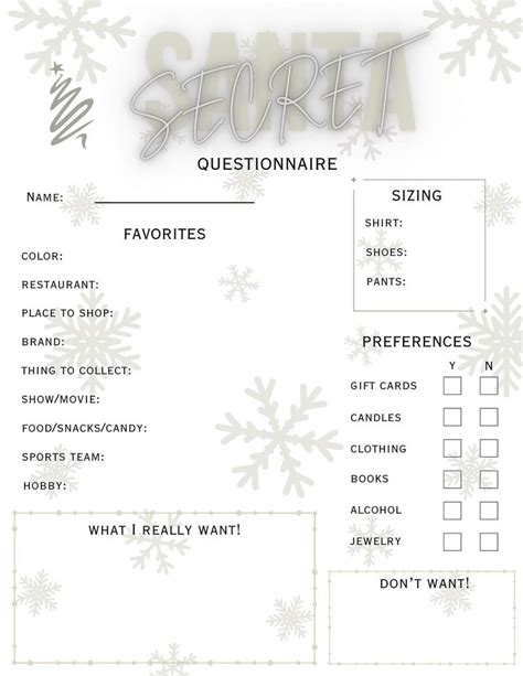 Secret Santa Questionnaire Holiday Celebrate Secret Santa My Xxx Hot Girl