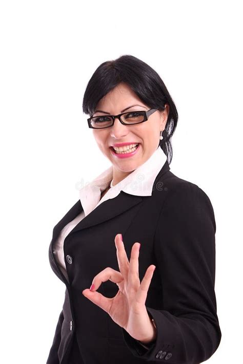 Business Woman Holding A Big Red File And A Pen Stock Photo Image Of