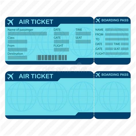 Illustration About Airline Or Plane Ticket Template Detailed Boarding