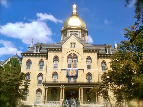 The Golden Dome On The Campus Of The University Of Notre Dame Gameday