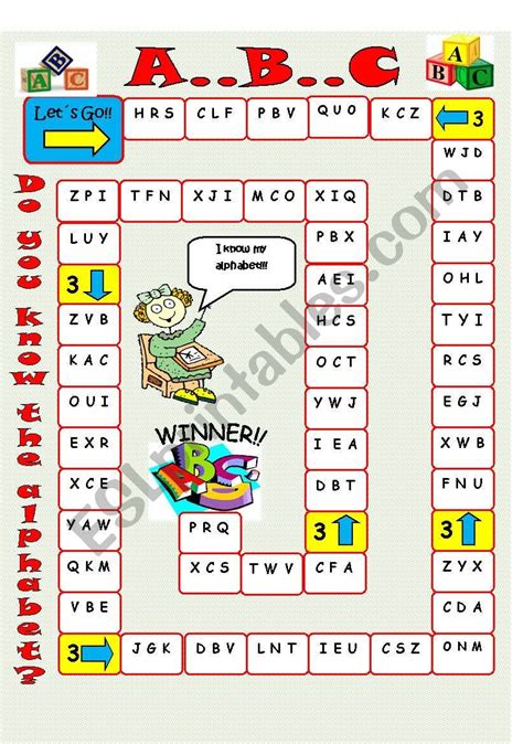 Alphabet Board Game Esl Worksheet By Imelda