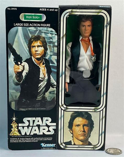 Lot Vintage 1977 Kenner Star Wars Large Size Han Solo Action Figure W