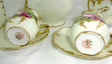 Antique French Limoges Chocolate Set Hand Painted Roses Signed From