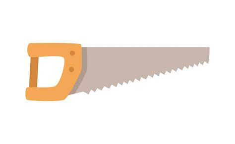 Hand Saw Doodle Cartoon Style Vector Illustration Of The Working Tool