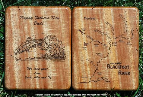 Chagrin River Map Fly Fishing Fly Box Handcrafted Custom Etsy