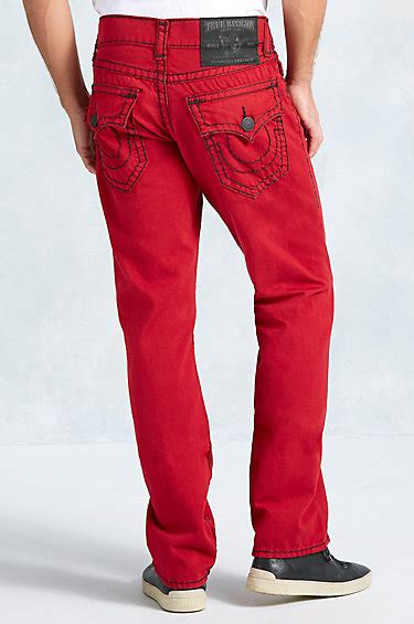 True Religion Hand Picked Straight Super T Mens Jean In Red For Men Lyst