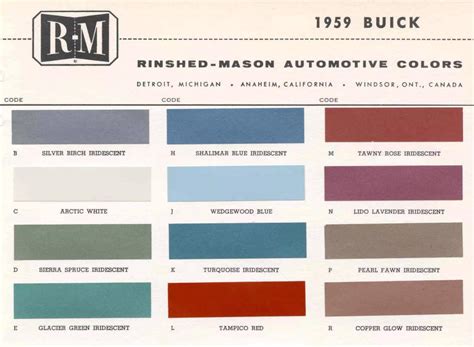 Buick Paint Codes And Color Charts