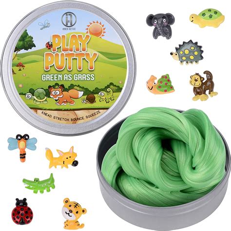 Inner Active Play Putty Therapy Putty For Kids With Charms Green As
