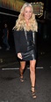 Denise van Outen displays her toned legs in thigh-skimming leather ...