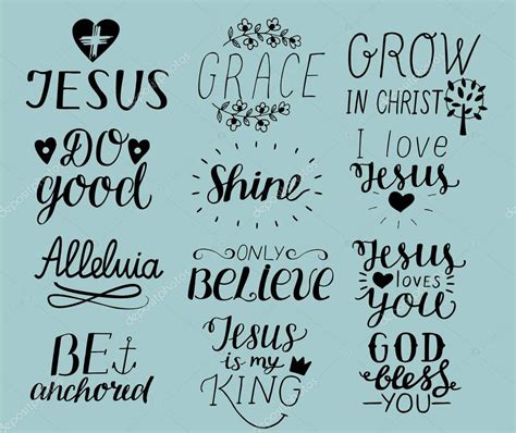 Conjunto De 12 Letras De Mano Citas Cristianas Amo A Jesús Grace Que