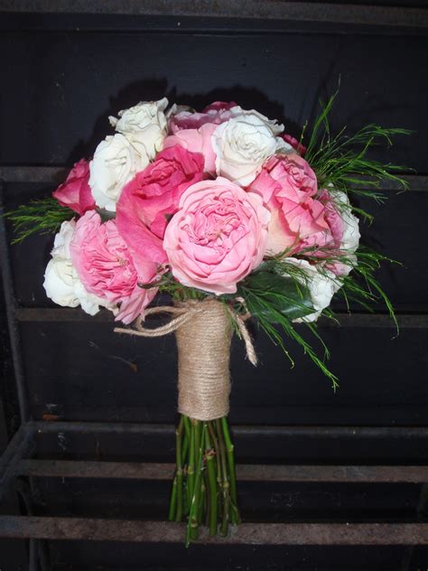 Mixed Bouquet Of Pink And White Garden And Spray Roses For Annie Pink